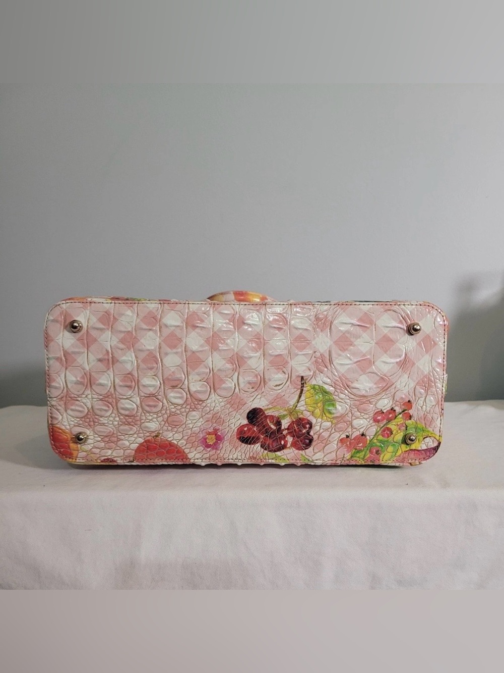 Brahmin Large Duxbury Satchel Fruit Salad Ombre Melbourne Leather Handbag NWT - Picture 11 of 16